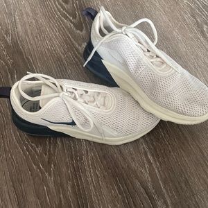 Cream, white, and black womens nike air maxes